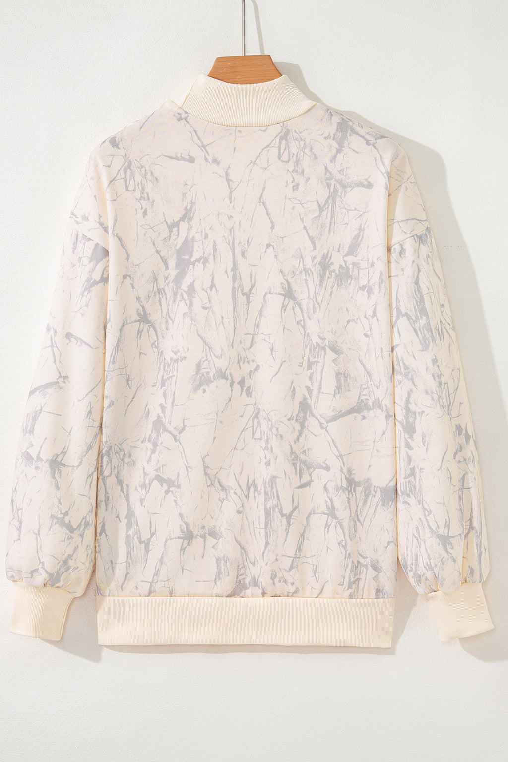 Khaki Camo Mock Neck Baggy Sweatshirt- Women