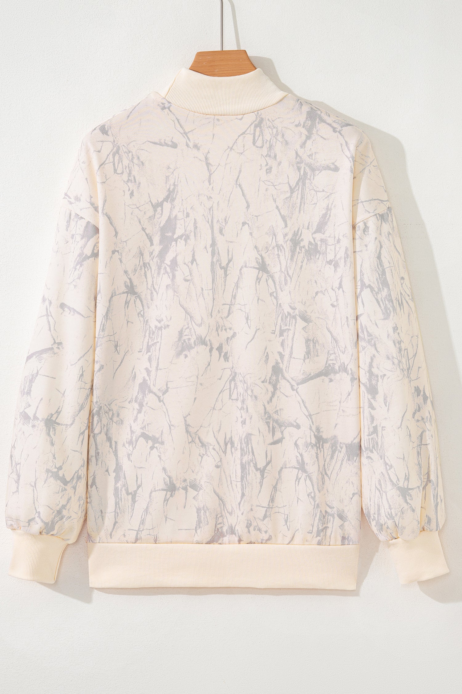 Khaki Camo Mock Neck Baggy Sweatshirt- Women