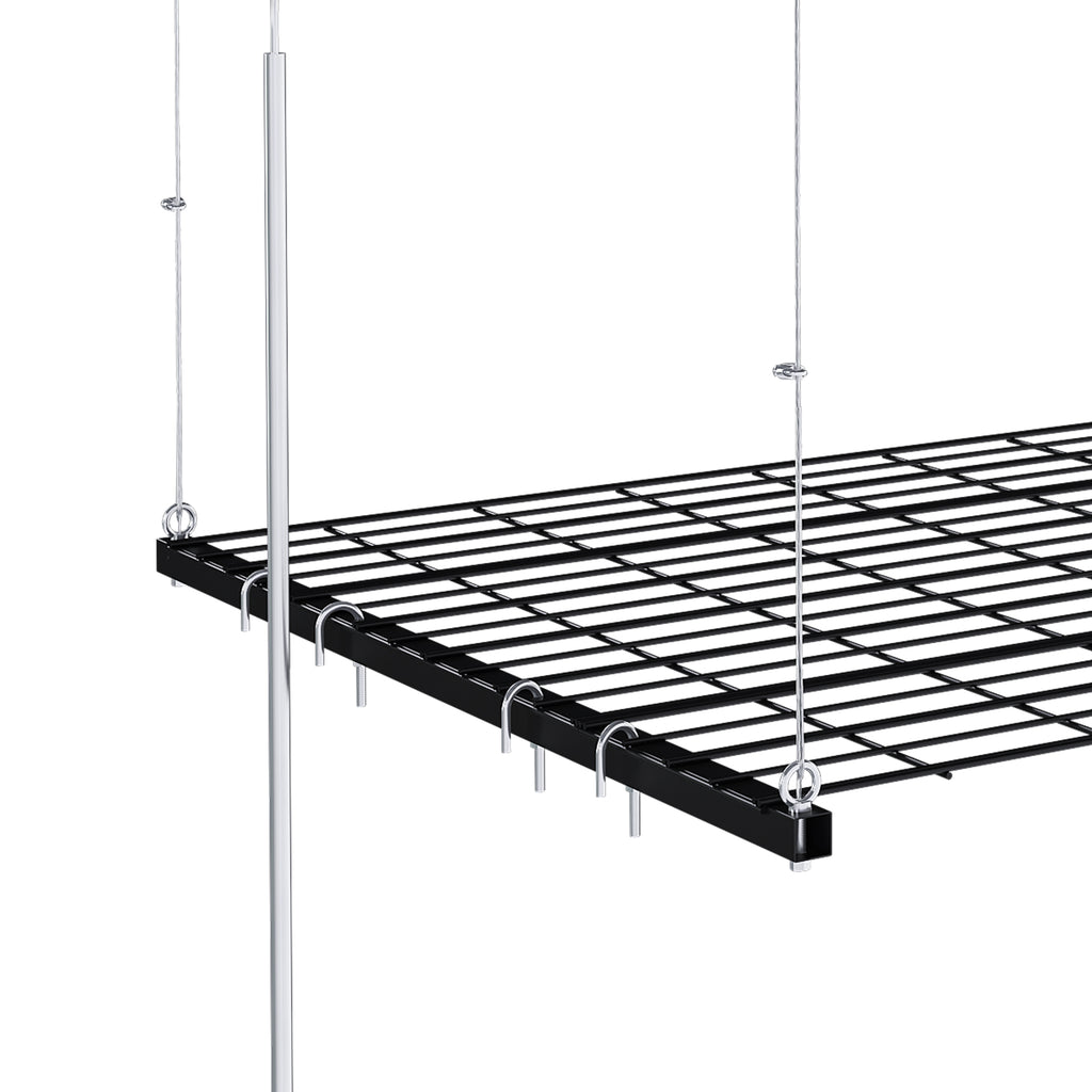 Overhead Garage Storage Rack 4x4 FT for High Ceilings 10-12 FT, 250LBS Capacity All-Steel Construction with Safety Lock (Installation Required, Heavy-Duty Garage Organizer)