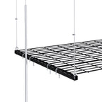 Overhead Garage Storage Rack 4x4 FT for High Ceilings 10-12 FT, 250LBS Capacity All-Steel Construction with Safety Lock (Installation Required, Heavy-Duty Garage Organizer)