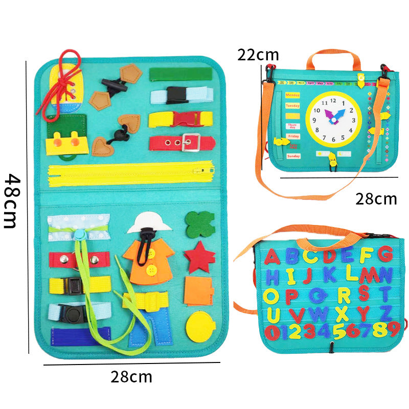 New Busy Book Children's Busy Board Dressing And Buttoning Learning Baby Early Education Preschool Sensory Learning Toy E