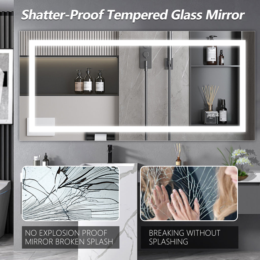 (Same as W134070942/L4004) 72'×36' LED Mirror Light Bathroom,anti-Fog & Dimming Led Bathroom Vanity Mirror