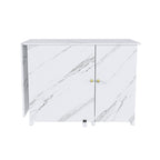 57.5' Foldable Sewing Machine Table with Locking Casters, Multi-Storage Craft Station with Shelves, Bins & Cabinet, Adjustable Sewing Cabinet for Home, Bedroom, and Craft Room(White)