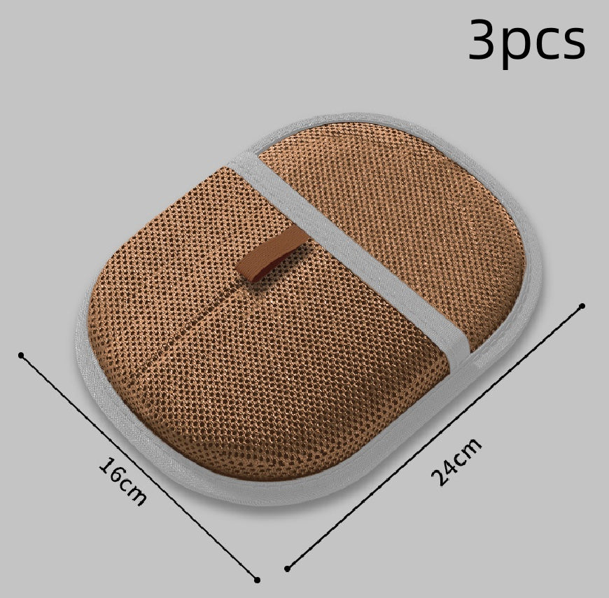 Pet Hair Remover Mitt Pet Hair Remover Gloves Deshedding Brush Glove For Dog Cat Rabbit With Long Short Curly Hair Light Brown 3PCS