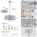 (W1340P189448/L5025-450-C) Crystal Chandeliers,5-Tier Round Semi Flush Mount Chandelier Light Fixture,Large Contemporary Luxury Ceiling Lighting for Living Room Dining Room Bedroom Hallway