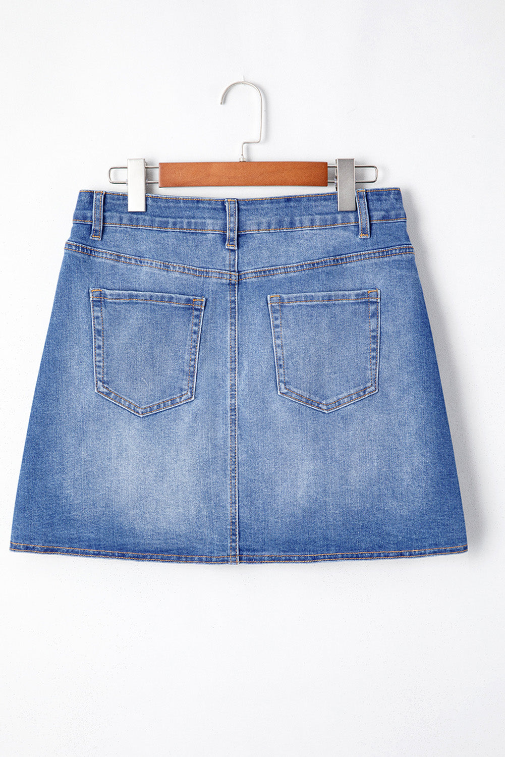 Ashleigh Blue Wrapped Crossed Waist Denim Mini Skirt- Women