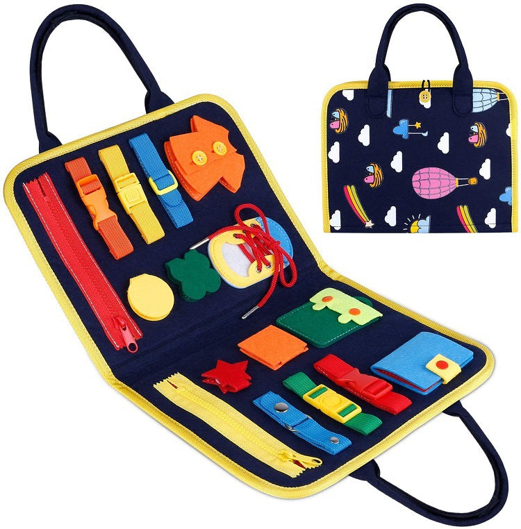 New Busy Book Children's Busy Board Dressing And Buttoning Learning Baby Early Education Preschool Sensory Learning Toy Style 1
