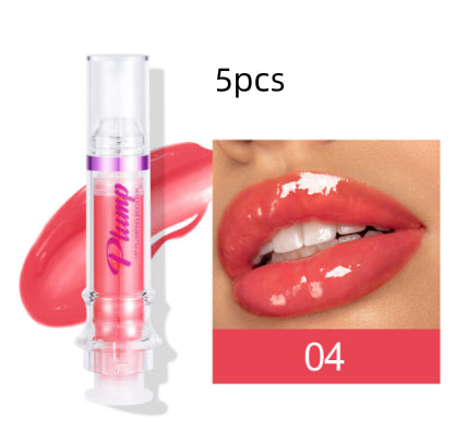 New Tube Lip Rich Lip Color Slightly Spicy Lip Honey Lip Glass Mirror Face Lip Mirror Liquid Lipstick 4Color5pcs