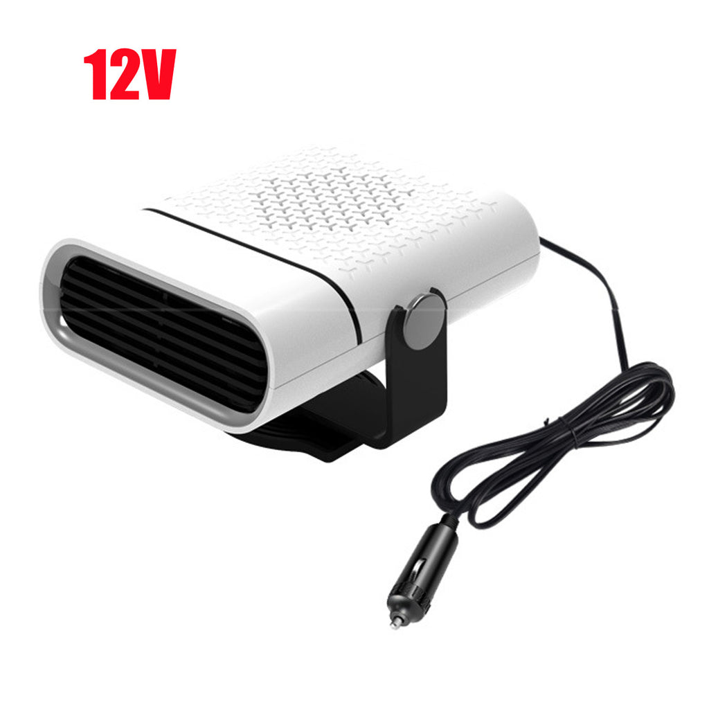 3 In 1 Car Heater Defogger Plug In Cigarette Lighter Mini Car Heater Defroster ABS Car Heaters Fan Defogger Anti-Fog White 12V