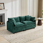 Cloud Sofa LoveSeat (Ottoman is not included), Modern Sectional Couch, for Living Room Bedroom and Apartment, Comfy Double Layer Upholstered Seat Cushion, Breathable Chenille Fabric, Green,SW5012GN