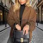 Women's Suede-Look Blazer Jacket, Classic V-Notch Lapel Button Front Coat, Machine Washable Versatile Casual Jacket