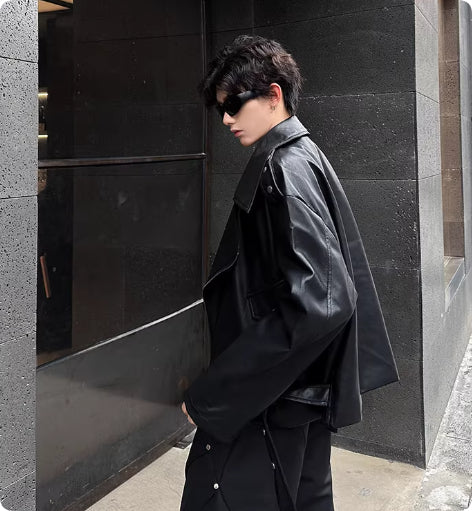 Men's PU Leather Jacket Sophisticated And Slightly Rebellious Look