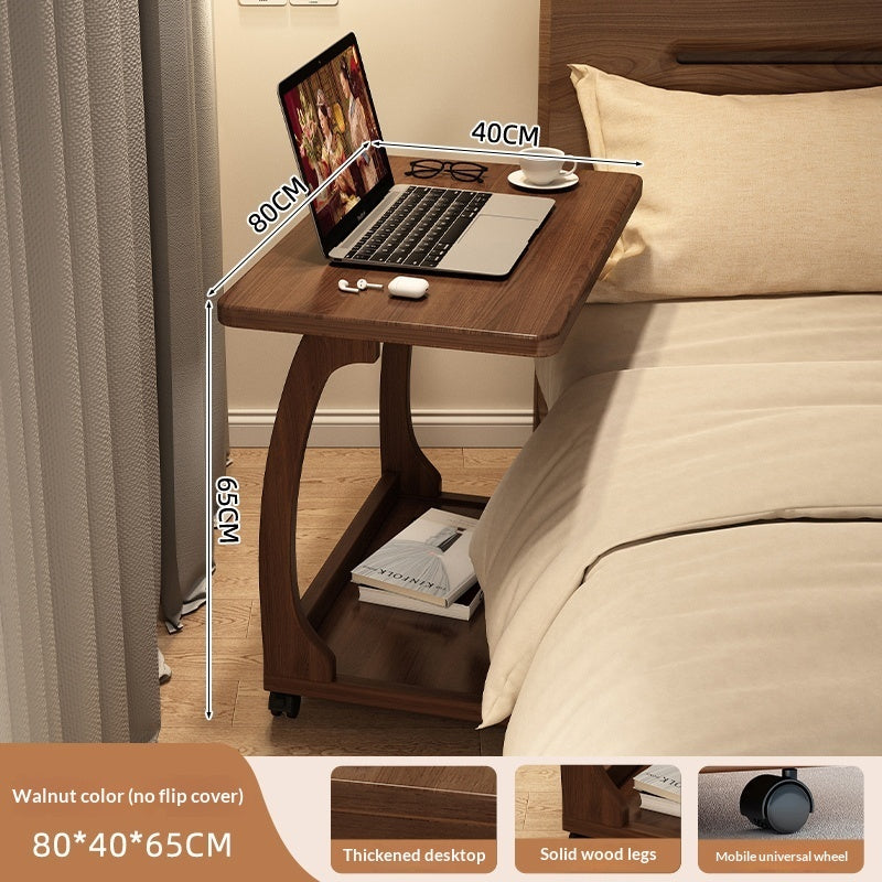 Small-sized Bedside Table Household Bedroom Nutbrown Flat model 80x40x65cm