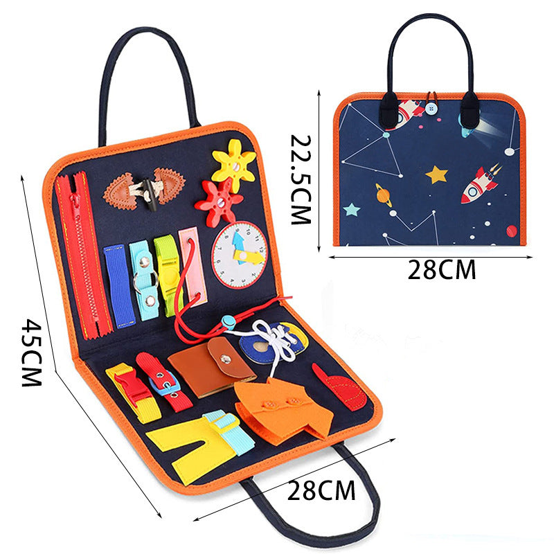 New Busy Book Children's Busy Board Dressing And Buttoning Learning Baby Early Education Preschool Sensory Learning Toy D