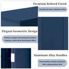 U_STYLE 55.1''Storage Sideboard with 4-Doors,Multi Functional Buffet with Open Shelf and 2-Tiers Adjustable Shelves,Modern Cabinet with Double Hooks,Suitable for Living Room, Hallway, Dining,Office.