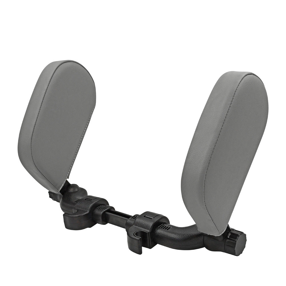 Car headrest pillow Sleep Adjustable Side Car Soft Travel Seat Headrest Auto Leather Support Neck Pillow Cushion car accessories Grey