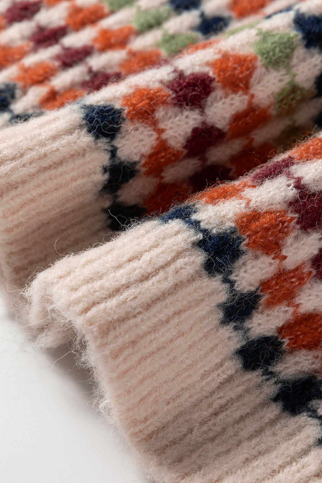 Multicolour Dotty Striped Pattern Knit Drop Shoulder Sweater- Women