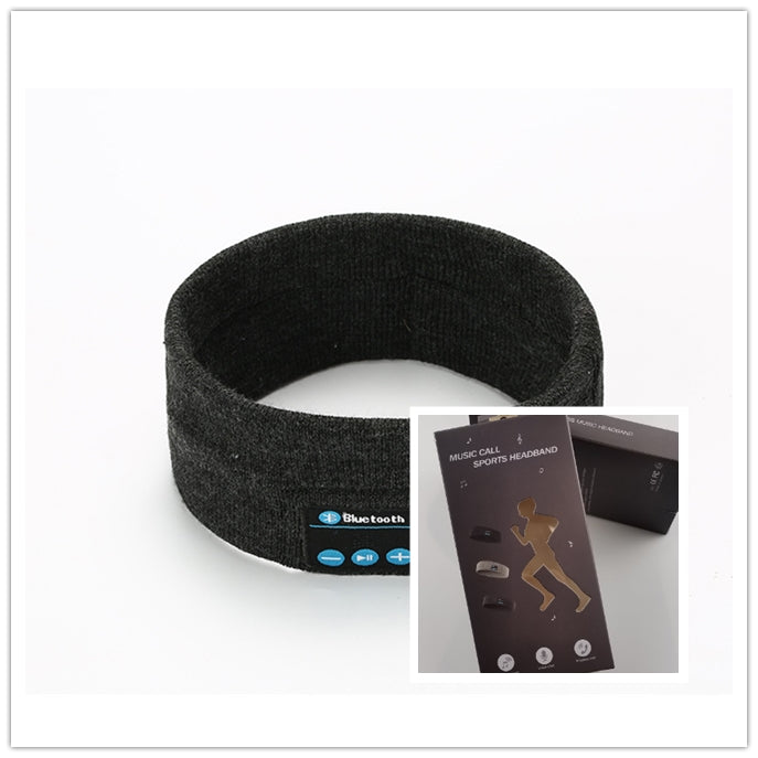 Wireless Bluetooth-compatible Headband Outdoor Fitness Yoga Headband Dark Grey1 with box