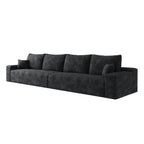 140' Cloud Sectional Couch,Modern Modular Sofa with Deep Seat, Upholstered Couches for Living Room Bedroom,No Assembly Required,Black (Plush Corduroy Fabric)