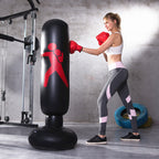 Fitness Inflatable Boxing Column Fighting Column Sandbag Vertical Venting Toy Black