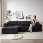 Modern Chenille Upholstered Sectional Sofa Couch Set,Modular 108' L Shaped Sectional Living Room Sofa Set With 6 Pillows,Free Combination Sofa Couch for Living Room,Bedroom(Left Chaise)W834P240009