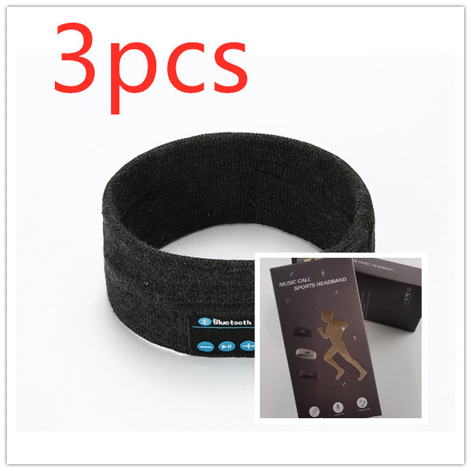 Wireless Bluetooth-compatible Headband Outdoor Fitness Yoga Headband 3pcs Dark Grey1 with box