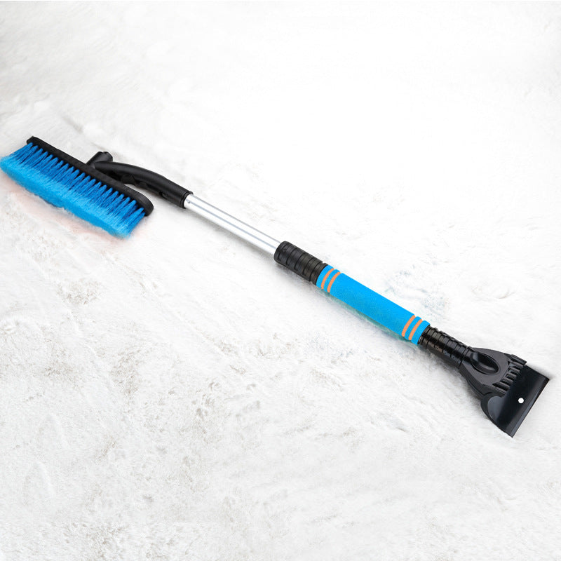 Car Cleaning Brush Ice Scraper Detachable Snow Shovel Brush Dust Remove Brush Auto Windshield Extendable Snow Brush Foam Handle Blue