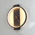 Nordic Wall Lamp Bedroom Bedside Lamp Clock Modeling Lamp Black round style