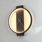 Nordic Wall Lamp Bedroom Bedside Lamp Clock Modeling Lamp Black round style