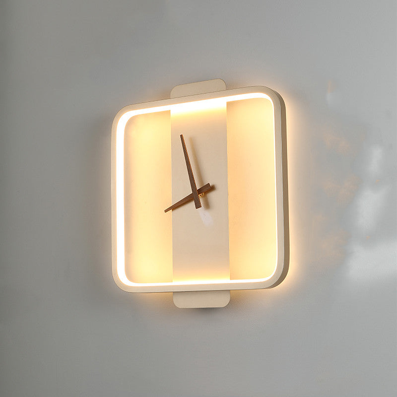 Nordic Wall Lamp Bedroom Bedside Lamp Clock Modeling Lamp Golden square style