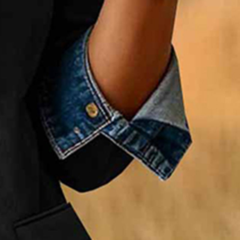 Plus Size Women's Solid Color Blazer Jacket Notch Lapel Long Sleeve Motorcycle Coat With Pockets For Office&Formal Wear