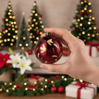 4PCS Set 4.7in Christmas Tree Glass Ball Ornaments Shiny Hanging Tree Decor Holiday Party Home Decor