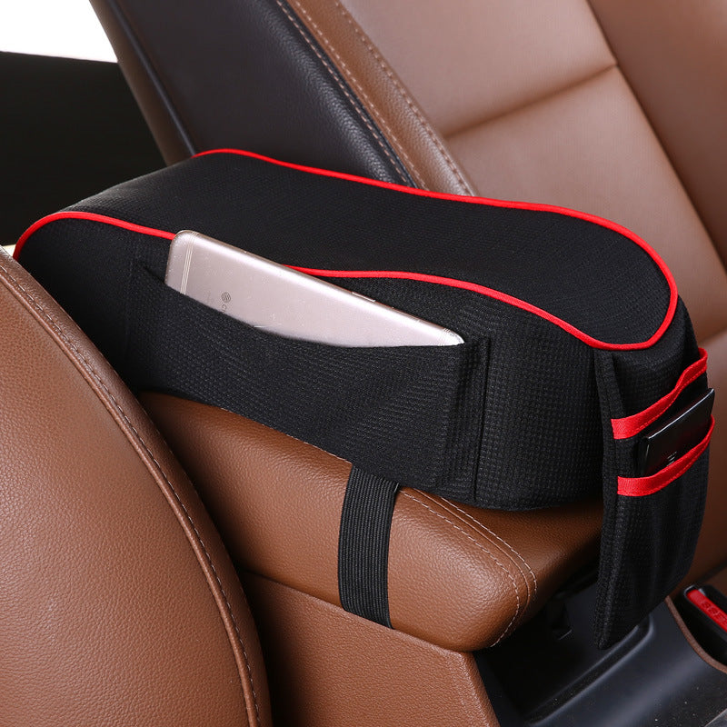 Car accessories armrest box pad Black red