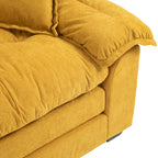 84' Chenille Sofa Small Sofa Loveseat Deep Seat Sofa Couch with 2 Throw Pillows & Memory Foam for Living Room Apartment Office Lounge-Yellow