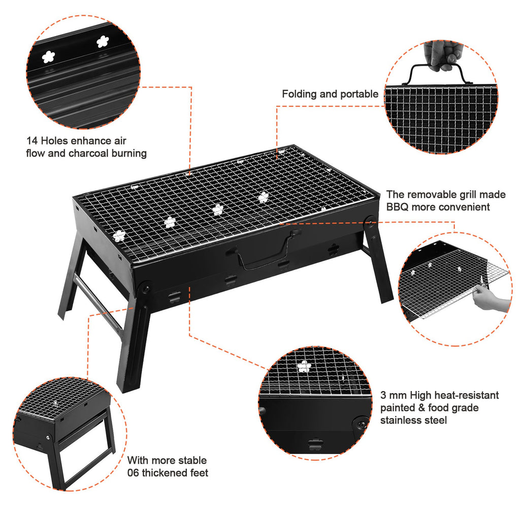 Portable BBQ Grill Foldable Charcoal Grill Camping Garden Outdoor Travel