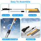1Pc 3 In 1 Car Snow Removal Shovel With Lights Car Snow Removal Tool Telescopic Windshield Ice Scraper Snow Brush Shovel