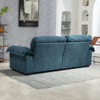 84' Chenille Sofa Small Sofa Loveseat Deep Seat Sofa Couch with 2 Throw Pillows & Memory Foam for Living Room Apartment Office Lounge-Blue