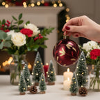 4PCS Set 4.7in Christmas Tree Glass Ball Ornaments Shiny Hanging Tree Decor Holiday Party Home Decor