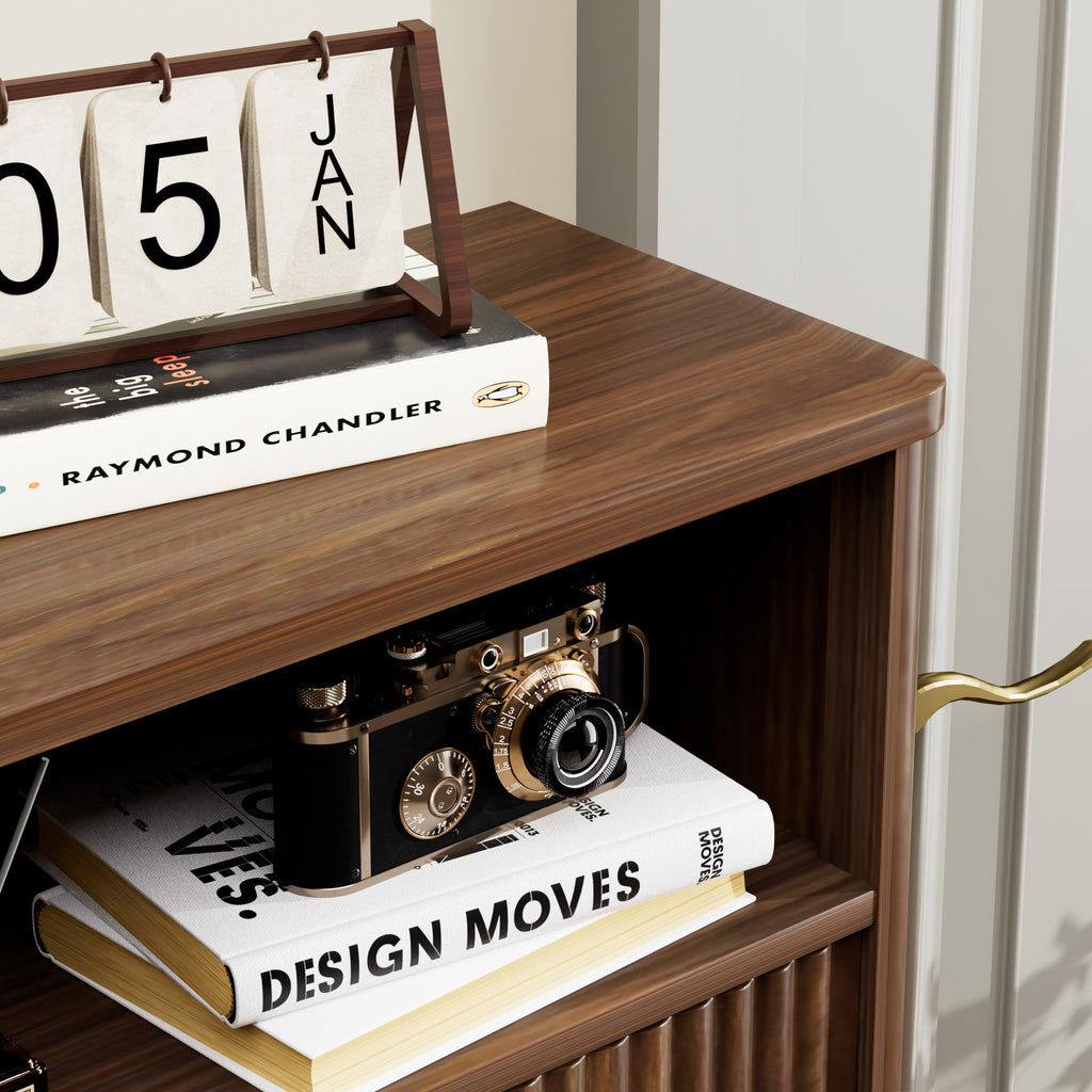 Shoe Cabinet Storage for Entryway Hidden Shoes Storage Cabinet with 2 Flip Drawers, Tall Free Standing Shoe Organizer Rack for Foyer, Hallway. Walnut,31.6'' L x 9.6'' W x 40'' H.