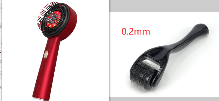 Electric Massage Comb Home Scalp Drain Comb Red Light Anti-slip Hair Care Multi-functional Massage Comb Red 0.2mmset