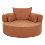 360° Swivel Accent Barrel Chair with Removable Pillows, Orange Red Chenille, 56.3 Inch