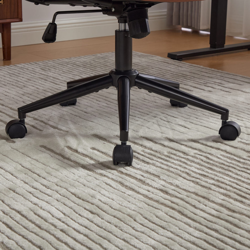 Office Chair,Mid Back Home Office Desk Task Chair with Wheels and Arms Ergonomic PU Leather Computer Rolling Swivel Chair with Padded Armrest,The back of the chair can recline 40° (Brown),SW1741BR