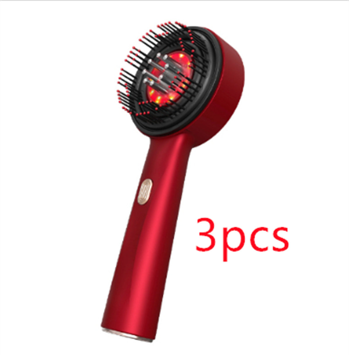 Electric Massage Comb Home Scalp Drain Comb Red Light Anti-slip Hair Care Multi-functional Massage Comb Red 3pcs