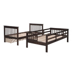 Wendell Twin over Twin Bunk Bed with Three Drawers, Espresso