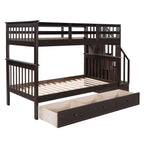 Wendell Twin over Twin Bunk Bed with Three Drawers, Espresso