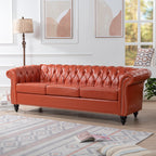 84.65' Rolled Arm Chesterfield 3 Seater Sofa