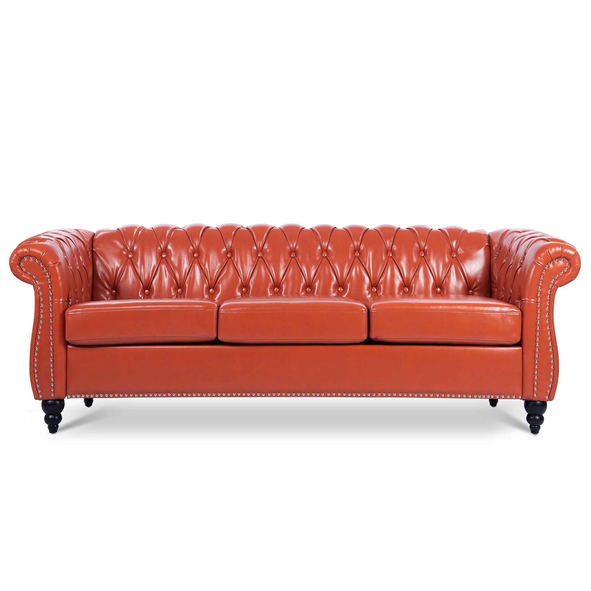 84.65' Rolled Arm Chesterfield 3 Seater Sofa