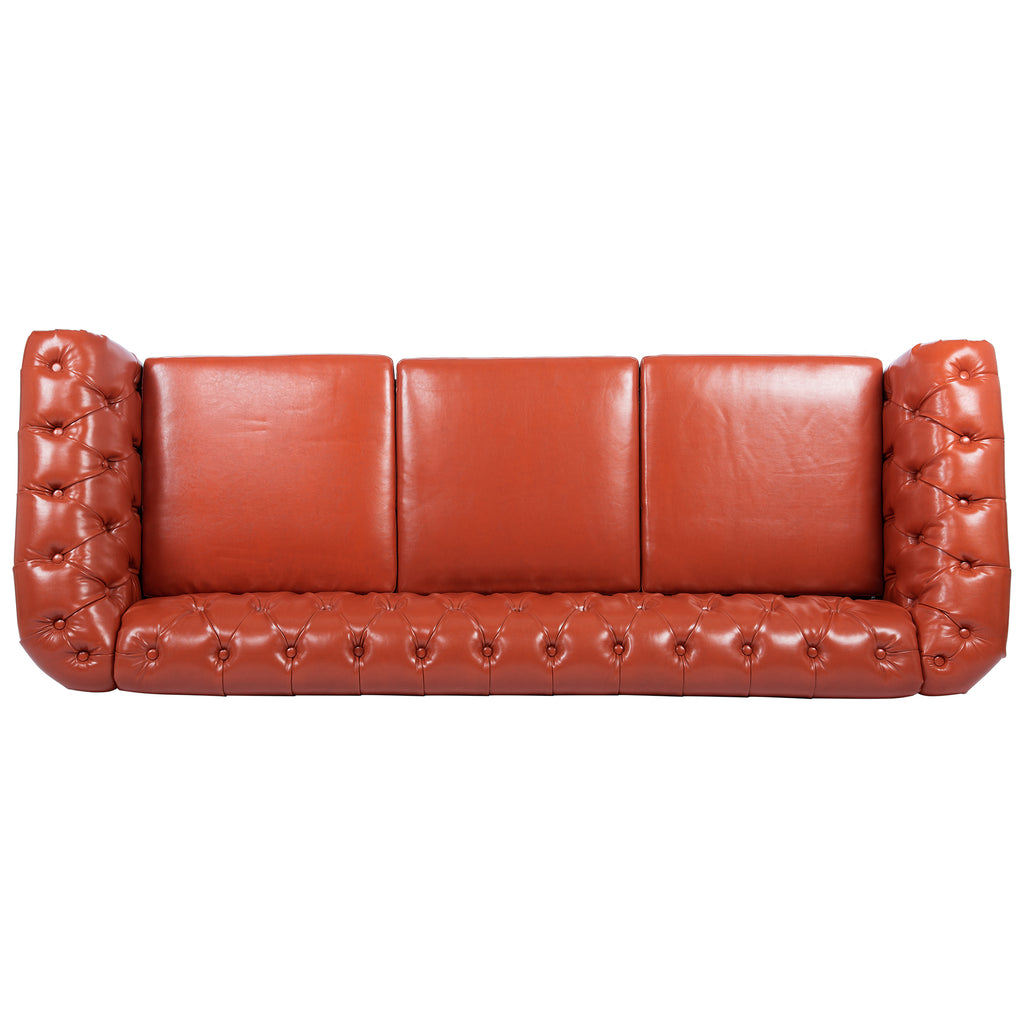 84.65' Rolled Arm Chesterfield 3 Seater Sofa