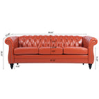 84.65' Rolled Arm Chesterfield 3 Seater Sofa