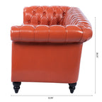 84.65' Rolled Arm Chesterfield 3 Seater Sofa